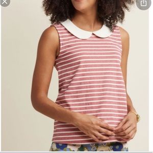 Modcloth Peter pan collar red and white top